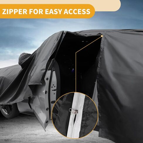 Car Cover Waterproof All Weather Sun Rain Protection Full Exterior Cover for Lexus UX 190T-PU Black with Left Side Zippers in Saudi Arabia