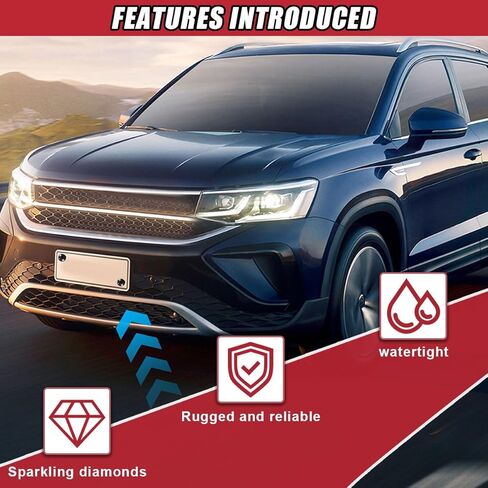 2PCS Bling Car License Plate Screws, Stainless Steel Car Truck Motorcycle License Plate Fasteners, Crystal Rhinestone Decorative Cover Auto Licenses Plate Frame Bolts Replacement Kit (White) in Kuwait