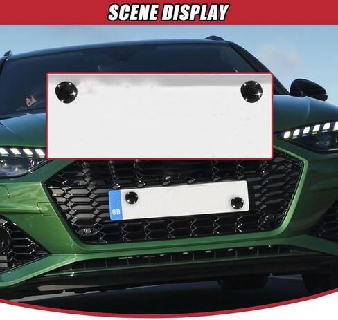 2PCS Bling Car License Plate Screws, Stainless Steel Car Truck Motorcycle License Plate Fasteners, Crystal Rhinestone Decorative Cover Auto Licenses Plate Frame Bolts Replacement Kit (White) in Kuwait