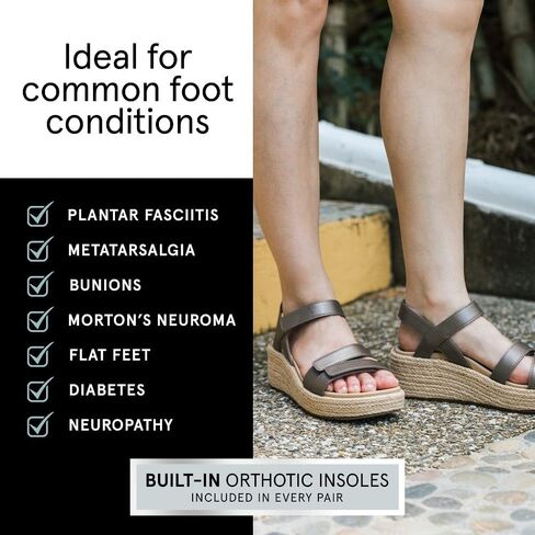 ABEO Solstice Strap Metatarsal Sandal | Arch Support Sandals Women's | Wedge Sandals For Women | Built-In Orthotic Insole in Kuwait