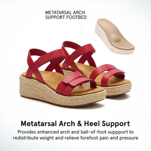 ABEO Solstice Strap Metatarsal Sandal | Arch Support Sandals Women's | Wedge Sandals For Women | Built-In Orthotic Insole in Kuwait