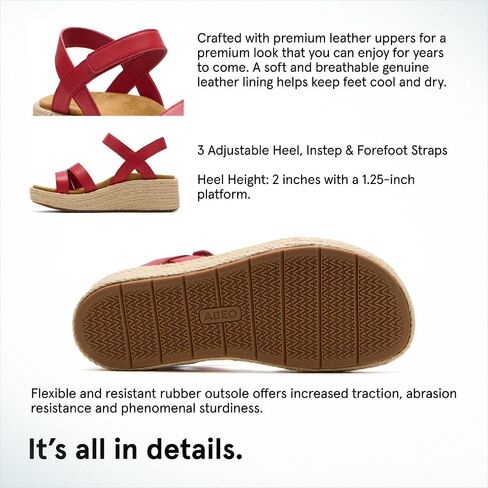 ABEO Solstice Strap Metatarsal Sandal | Arch Support Sandals Women's | Wedge Sandals For Women | Built-In Orthotic Insole in Kuwait