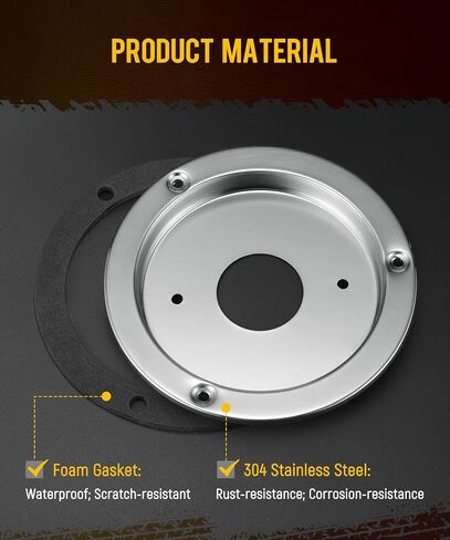 Partsam 4Pcs Watermelon Lights Bunk Adapter, Stainless Steel Round Marker Light Bezel Cover, Mounting Bracket for Any 4" Hole, Light Not Include in Saudi Arabia
