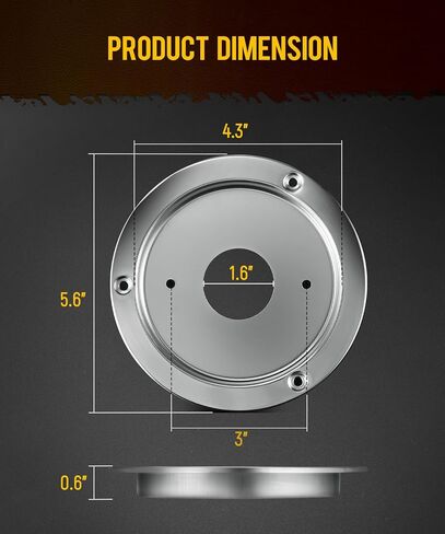 Partsam 4Pcs Watermelon Lights Bunk Adapter, Stainless Steel Round Marker Light Bezel Cover, Mounting Bracket for Any 4" Hole, Light Not Include in Saudi Arabia