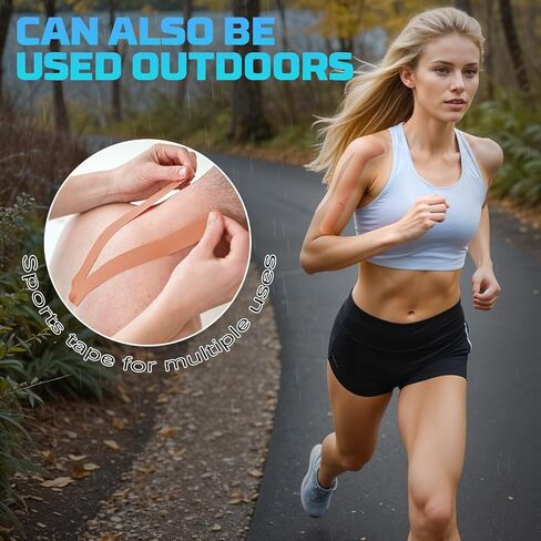 3 Rolls Kinesiology Tape, Athletic Tape Elastic Waterproof Sports Tape 2 Inch x 16 Feet Uncut Body Tape with Scissors for Ankle Wrists Knees Shoulders Muscle in Saudi Arabia
