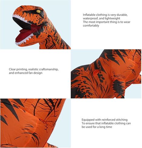 زي الديناصورات القابل للنفخ ccylez ، واضحة الطباعة t rex clantshible clantsmantization لعيد الهالوين in Saudi Arabia