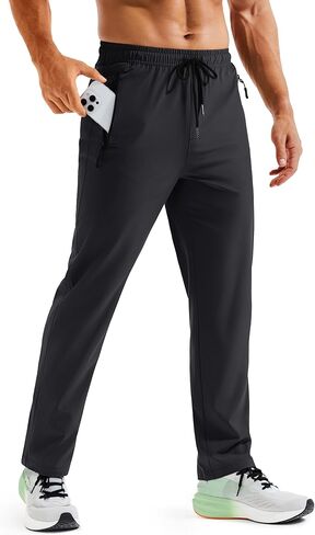 TACVASEN Mens Casual Pants Lightweight Quick Dry Stretch Water Resistant Joggers with Pockets Hiking Athletic Workout in Kuwait