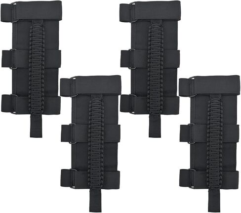 الاستيلاء على مقابض لجيب (الجيش الأخضر) ، قبض على Jeep Wrangler JL JK TJ YJ Gladiator JT 1987-2023 ، Paracord Roll Bar Grab Bandles for Jeep Accessories in Kuwait
