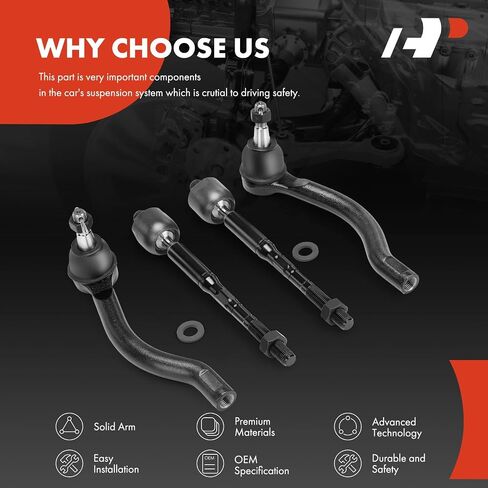 A-Premium Set of 4, Front Inner Outer Tie Rod End Kit, Compatible with Nissan Altima 2013-2018, Maxima 2016-2023 in Saudi Arabia