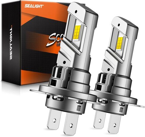 SEALIGHT H13/9008 𝗛𝗲𝗮𝗱𝗹𝗶𝗴𝗵𝘁 Bulbs, 900% 55,000LM Ultra Bright, 6500K Cool White High Power, 20000RPM Cooling Fan, IP68 Waterproof H13/9008 Fog Lights, Plug-N-Play, Pack of 2 in Saudi Arabia