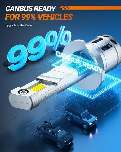 SEALIGHT H13/9008 𝗛𝗲𝗮𝗱𝗹𝗶𝗴𝗵𝘁 Bulbs, 900% 55,000LM Ultra Bright, 6500K Cool White High Power, 20000RPM Cooling Fan, IP68 Waterproof H13/9008 Fog Lights, Plug-N-Play, Pack of 2 in Saudi Arabia