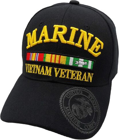 Marine Vietnam Veteran with Emblem Hat - Black in Saudi Arabia