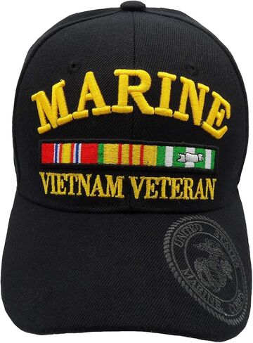Marine Vietnam Veteran with Emblem Hat - Black in Saudi Arabia