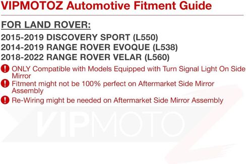 VIPMOTOZ [إشارة دوران متسلسل] AMBER LED SPRIN Side Mirror Light Lens Smoked Blinker LAMPATATOR LAMPENT مع LAND ROVER Discovery Range Rover Evoque Velar و Driver & Passenger Side in Saudi Arabia