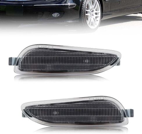 Front Turn Signal Marker Light Housing Compatible with Merced-es CLK 320 350 500 2003-2009, [DOT] Side Marker Lights Cover [No Bulbs], Replace OEM #209820012164, 2 PCS, Smoked Lens in Kuwait