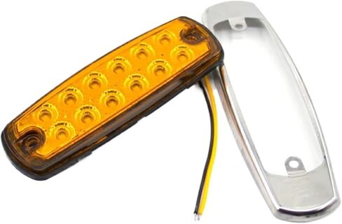 10pcs 12V 24V 12 LED Waterproof Side Marker Lights for Trucks, Trailers, Caravans, Buses, Boats - Clearance Lighting Solution(10x Yellow) in Saudi Arabia