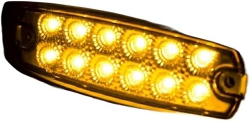 10pcs 12V 24V 12 LED Waterproof Side Marker Lights for Trucks, Trailers, Caravans, Buses, Boats - Clearance Lighting Solution(10x Yellow) in Saudi Arabia