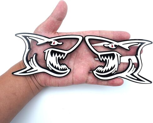 2pc شارات شارك شارك الغاضبة العين الحمراء 3D Fender Sticker استبدال اللوحات للسيارة العالمية جسم الدراجات النارية SUV Dortor (Black Red) in Saudi Arabia