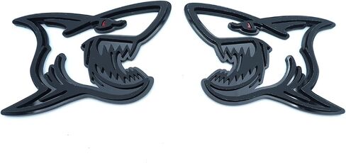 2pc شارات شارك شارك الغاضبة العين الحمراء 3D Fender Sticker استبدال اللوحات للسيارة العالمية جسم الدراجات النارية SUV Dortor (Black Red) in Kuwait