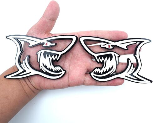 2pc شارات شارك شارك الغاضبة العين الحمراء 3D Fender Sticker استبدال اللوحات للسيارة العالمية جسم الدراجات النارية SUV Dortor (Black Red) in Saudi Arabia