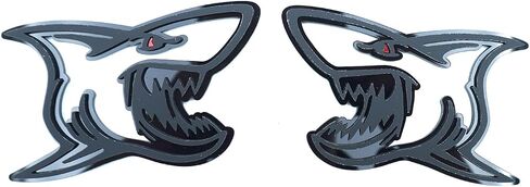 2pc شارات شارك شارك الغاضبة العين الحمراء 3D Fender Sticker استبدال اللوحات للسيارة العالمية جسم الدراجات النارية SUV Dortor (Black Red) in Kuwait