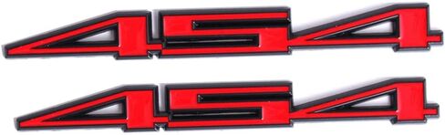 2x 454 شارة الشعار من الألومنيوم شارة Red & Silver لـ 454 (باللون الأسود الأحمر) in Saudi Arabia