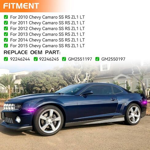 Dynamic Pink Purple LED Side Marker Lights Front Rear Bumper Marker Lamps for 2010-2015 Chevy Camaro, Smoked Lens Fender Sequential Reflectors 4PCS in Kuwait