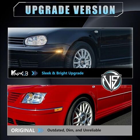 Front LED Side Marker Lights for Volkswa-gen 1999-2005 GOLF MK4、JE-TTA MK4,2000-2003 GTI/R32 MK4,1999-2002 CABRIO, MK4 Smoked Lens Side Bumper Marker Lights, Amber LED Turn Signal Lamps, 2 PCS in Kuwait