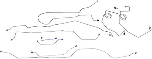 Inline Tube Compatible with 1976-79 Ford F100 F150 4WD Std. Cab Long Bed & Short Bed Power Disc Complete Brake Line Kit 9pc, Stainless in Saudi Arabia