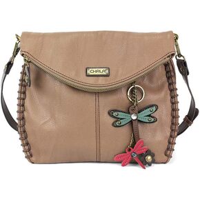 Chala Charming Crossbody Bag Shoulder Handbag With Flap Top and Zipper Black/Dark Brown in Saudi Arabia