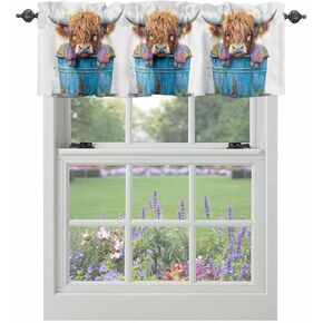 Valance for Windows Watercolors Yak Bucket Rod Pocket Short Window Valance Curtains Animal Window Treatment Valances for Kitchen Living Room Bedroom Bathroom 1 Panel 54x18 inch in Saudi Arabia