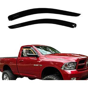 الشريط على Window Visor Difflectors متوافق مع 2002-2009 Dodge RAM CAB العادي ، والزخار الأنيك النحيف على الطراز الحرس ملون النافذة ، ومجموعة تنفيس من جانب الرياح ، 2 قطع. in Kuwait