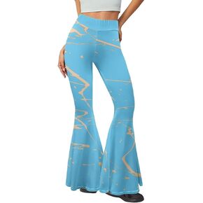 Agoviwo Funny Graphic Yoga Pants Women Tummy Control Pants Workout Leggings for Women Bootcut Yoga Pants Long Bootleg Pants in Saudi Arabia