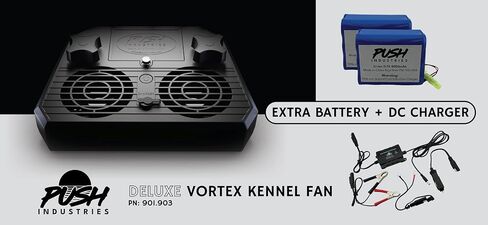 Push Industries 901.901 Vortex Kennel & Crate Fan Powered by 120V or Inc. Rechargable Battery - Multi Speed (Each) in Saudi Arabia