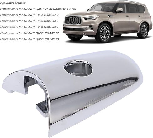 Door Handle Escutcheon, Plastic Car Exterior Door Handle Cover with Keyhole 80646 1BA0A Replacement Door Handle Trim Car Exterior Accessory Fit for FX35 2009‑2012, Silver in Saudi Arabia