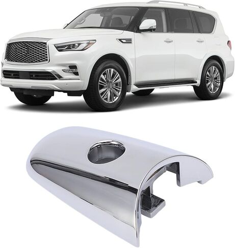 Door Handle Escutcheon, Plastic Car Exterior Door Handle Cover with Keyhole 80646 1BA0A Replacement Door Handle Trim Car Exterior Accessory Fit for FX35 2009‑2012, Silver in Saudi Arabia