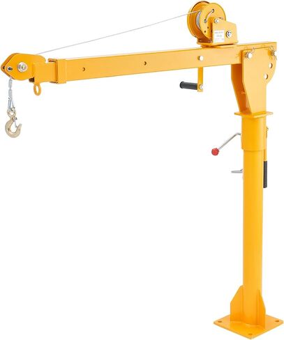 VEVOR Pickup Truck Crane with 1100 lbs Manual Winch, Folding Truck-Mounted Bed Crane, Steel Pickup Truck Jib Crane Hoist 360° Swivel for Lifting Goods in Construction, Factory in Saudi Arabia