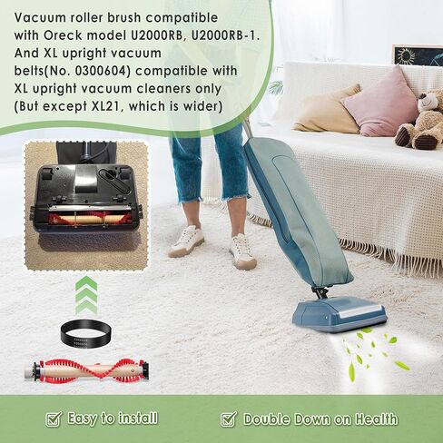 Landhoow 2 Pcs Vacuum Roller Brush, 6 Pcs Vacuum Belt, Replacement for XL Roller Brush XL Belt 0300604 Compatible With Oreck XL Upright Vacuum Cleaner to Keep Neat and Tidy for Home, Office in Kuwait