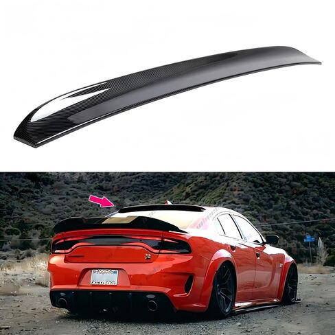 Rear Window Rooftop Spoiler Compatible with 2015-2023 Dodge Charger All Model, Duckbill Style Wing Fits for 15-23 GT Pursuit R/T SRT SRT8 SXT Scat Pack SE Enforcer Daytona (Glossy Black) in Saudi Arabia