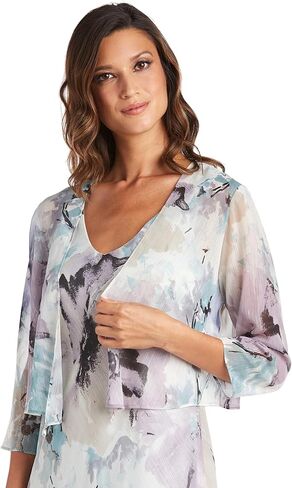 R & M RICHARDS ELEGANT LOW LOW LOW FLUROL PRINT PRINT DRELS W/ 3/4 SEREVE ARIVE BOLERO in Saudi Arabia