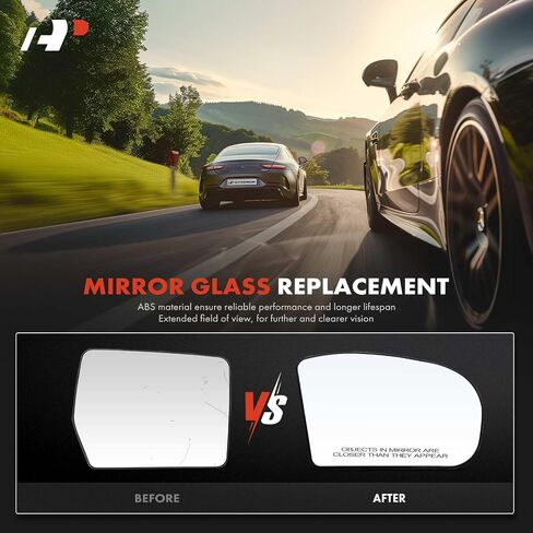 A-Premium Right Passenger Side Heated Mirror Glass with Backing Plate - Compatible with Mercedes-Benz C230, C240, C280, C320, C350, C32 C55 E55 AMG, E320, E500 - Exterior Side View Convex Mirror in Saudi Arabia