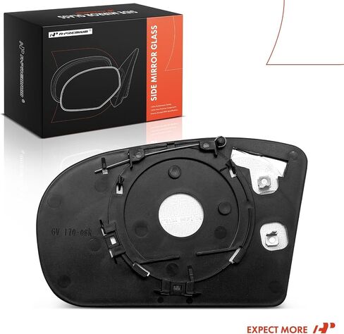 A-Premium Right Passenger Side Heated Mirror Glass with Backing Plate - Compatible with Mercedes-Benz C230, C240, C280, C320, C350, C32 C55 E55 AMG, E320, E500 - Exterior Side View Convex Mirror in Saudi Arabia