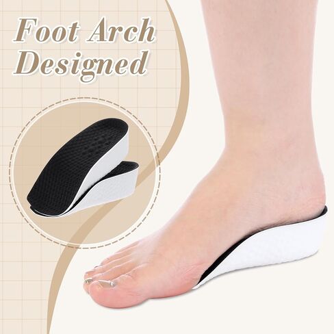 3 Pairs Insole Increase Height for Men Women High Pads Orthopedic Arch Support Insoles for Flat Feet Height Boosters Cushions(Black,3.5 cm) in Saudi Arabia
