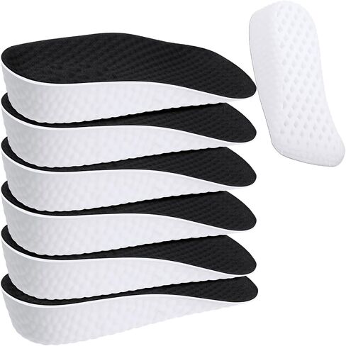 3 Pairs Insole Increase Height for Men Women High Pads Orthopedic Arch Support Insoles for Flat Feet Height Boosters Cushions(Black,3.5 cm) in Saudi Arabia