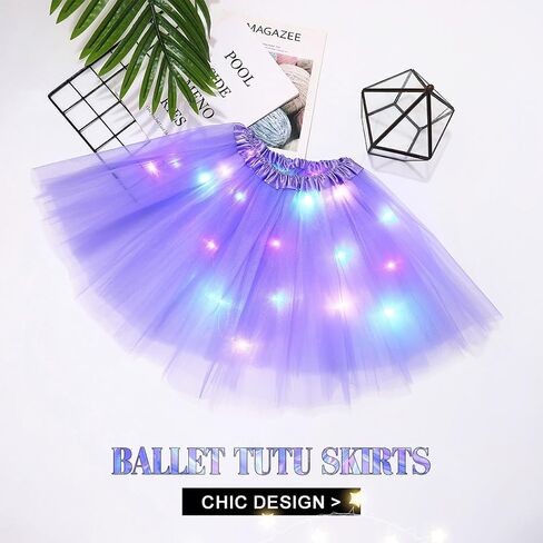 TWINKLEDE Light Up Tutu Skirt LED Tulle Dance Tutus Sparkly Ballet Party Costume Skirts for Women in Kuwait