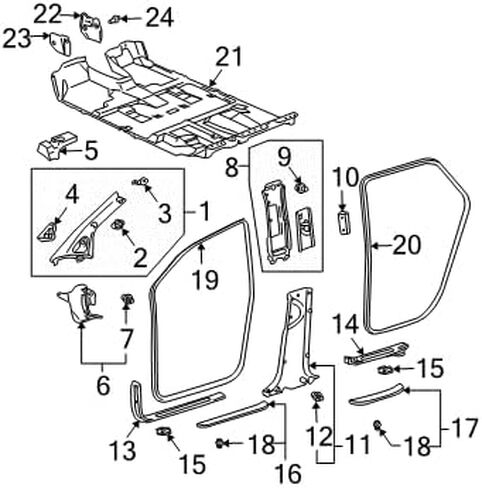 10pcs سقف مقبلات وعمود أمامي مقطع مقطع OE 90950-08004 ، 76988-JM00A متوافق مع Toyota Camry/Corolla/Highlander/4runner/Land Cruiser/Matrix/Rav4 ｜ Subaru KK in Saudi Arabia