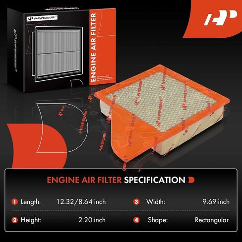 A-Premium Engine Filter متوافق مع Ford Mustang 2010-2014 ، 3.7L 4.6L 5.0L ، لوحة مرنة ، استبدل# AR3Z9601B in Saudi Arabia