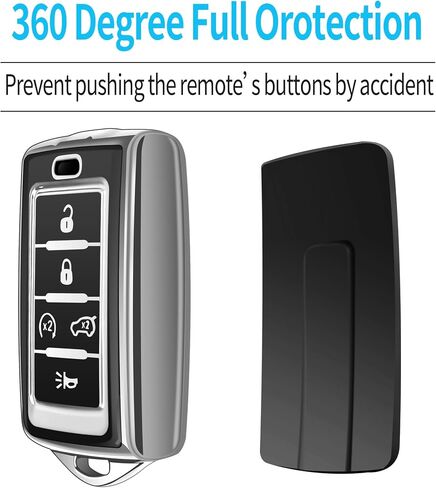 Tukellen for Jeep Key Fob Cover Soft TPU Full Protection Key Shell Key Case Compatible with 2021 2022 2023 2024 2025 2026 Grand Cherokee L Grand Wagoneer (5 Buttons, Red) in Saudi Arabia