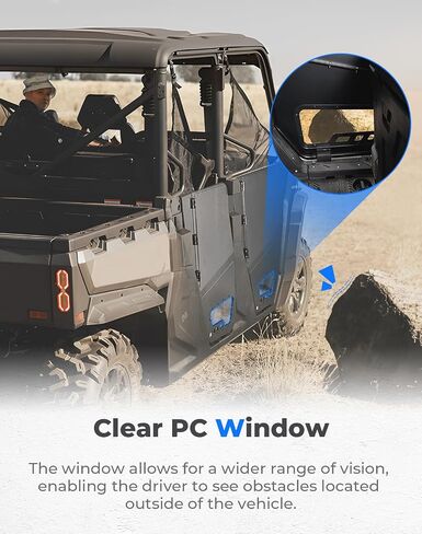 KEMIMOTO 4PCS Aluminum Half Door with PC Window to Widen Perspective Compatible with CFMOTO Uforce 1000 XL 2022-2025, Door Panels 1000 XL Accessories in Saudi Arabia