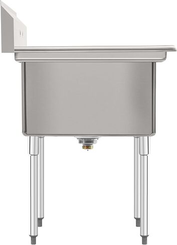 KoolMore 42 in. 16-Gauge 2-Compartment Commercial Sink with Backsplash, Bowl Dimensions 18"x18"x14" in Stainless-Steel (KM-SB181814-N316) in Saudi Arabia